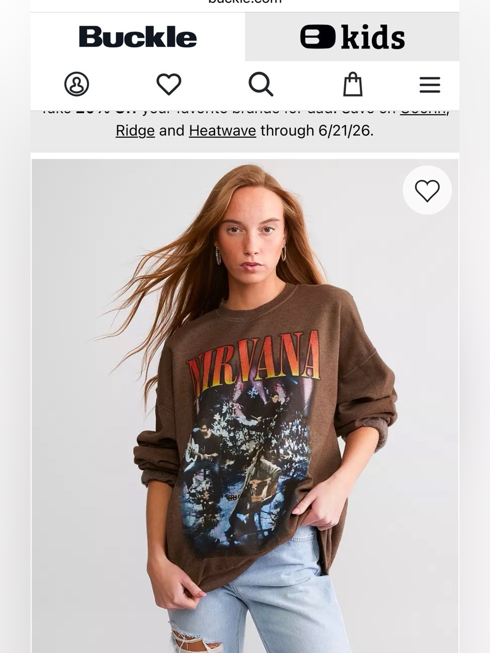 Buckle Oversized Nirvana Graphic sweatshirt